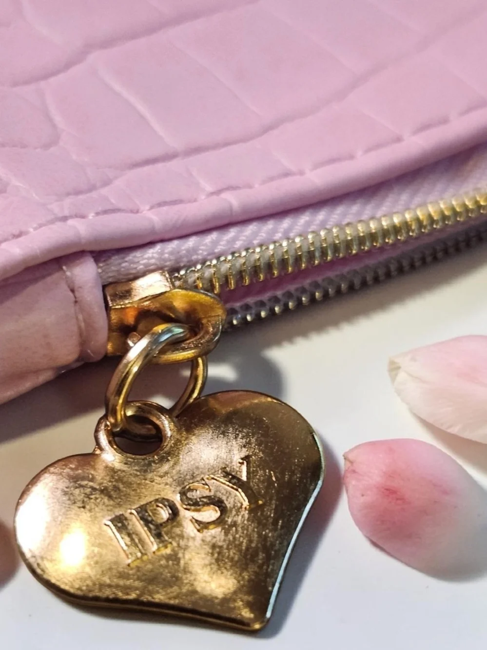 Ipsy Croc-Embossed Cosmetic Pouch w/2 Mystery Items